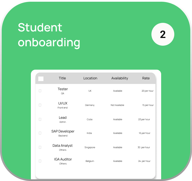 Student onboarding